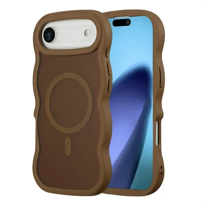 Productafbeelding van Selencia Wavy Backcover met MagSafe voor de Apple iPhone Air - Mocha Brown