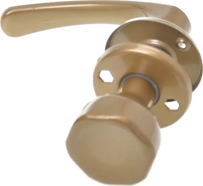 Produktbild von Aqbau® Türdrücker mit Türknopf drehbar | Knopfdrücker | Türknauf | Knauf - Gold