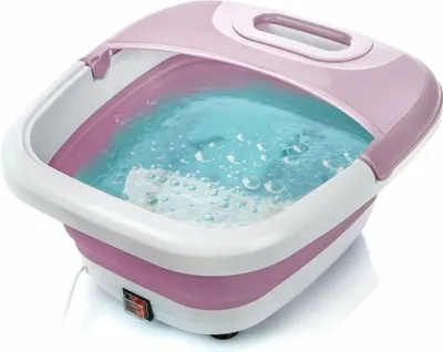 Produktbild von TZS First Austria Massage-Fußbad | Klappbares Fußsprudelbad mit Heizung und LED-Rotlicht | Pink