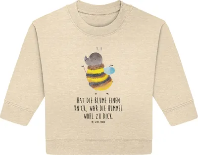 Produktbild von Mr. & Mrs. Panda Organic Baby Pullover Hummel flauschig 6. - 12. Monat - Natural Raw - Geschenk, Blume, Natur, Lustige Sprüche, Bullover, Biene