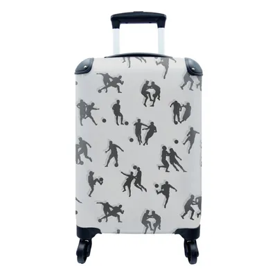 Obrázek produktu pro Kufr Příruční zavazadlo na kolečkách Malý cestovní kufr na 4 kolečkách Sport - Fotbal - vzory - Velikost kabiny < 55x40x23 cm a 55x40x20 cm -