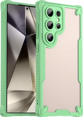 Image de Etui de protection pour Samsung Galaxy S24 Ultra, dos mat translucide, étui TPU vert