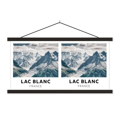Produktbild von MuchoWow® Textilposter Frankreich - Natur - Berge 120x60 cm mit schwarzem Rahmen - Dekoration Schlafzimmer