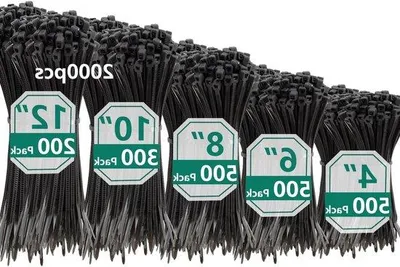Image de Colliers de serrage en nylon, lot de 2 000 pièces, couleur noire
