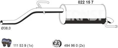Produktbild von ERNST 012157 Endschalldämpfer für OPEL Corsa D Schrägheck (S07) Auspuff