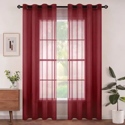 Transparente Vorhänge 2er-Set 140x225 cm Bordeaux