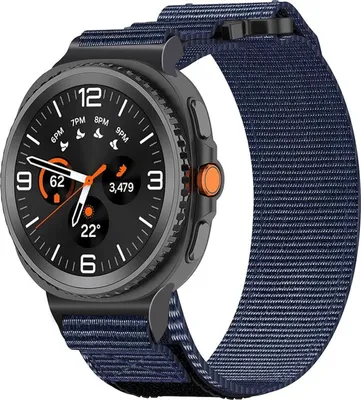 Produktbild von Für Samsung Galaxy Watch 8 / 8 Classic Nylon Armband mit Klettverschluss Blau