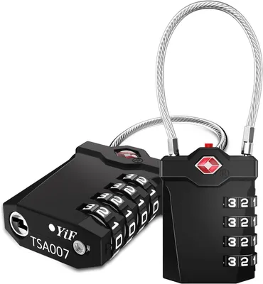 Produktbild von TSA-Gepäckschloss, 4stellige, Kofferkombination Numerischer Code-Öffnen Alarmanzeige.