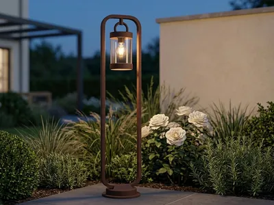 Produktbild von Trio Sambesi Gartenleuchte Druckguss Aluminium/rostfarbig Dämmerungssensor