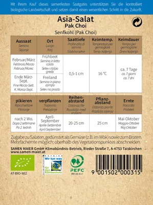 Artikelbild 2 von 'BIO Asia-Salat Senfkohl (Pak Choi)' aus der Kategorie Asiasalatsamen