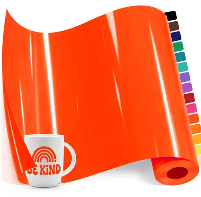 Image de Film adhésif en vinyle - Film de découpe néon orange pour traceurs de découpe - 30 cm x 300 cm