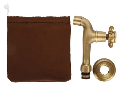 Obrázek produktu pro Nástěnná vintage baterie z masivní mosazi, s jedním výtokem na studenou vodu, vhodná pro kuchyňský dřez, umyvadlo nebo bazén (dlouhá)