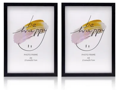 Image de AMJKEJI, lot de 2 cadres photo format A4, noirs, dimensions 21 x 29,7 cm, cadres en bois format A4 pour bureau, maison, salon, chambre, affiches, photos, diplômes