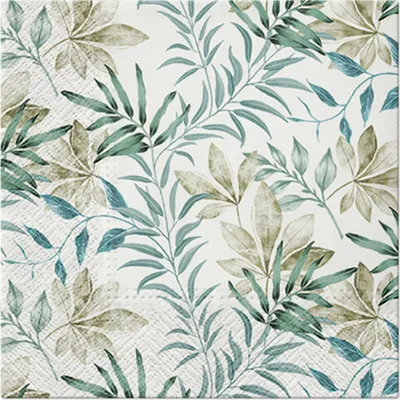 Produktbild von 20 Servietten Natural Flow - Blättervielfalt aus dem Dschungel 33x33cm