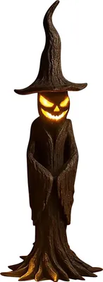 Produktbild von Handgefertigte Hexenstatuenlampe aus Harz mit LED-Nachtlicht, leuchtende gotische, gruselige Atmosphäre, Halloween-Dekor
