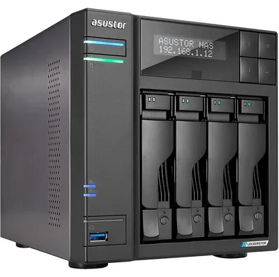 Obrázek produktu pro NAS úložiště - 4 pozice - Čtyřjádrový procesor 2,0 GHz - 4 GB DDR4 RAM - 2 x 2,5GbE - Černá