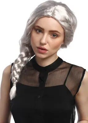 Produktbild von WIG ME UP Perücke Silber Grau Zopf Geflochten 08050A-P309