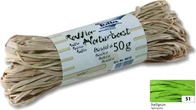 Produktbild von folia Raffia-Naturbast 50 g hellgrün