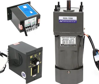 Produktbild von Elektrischer Motor - Einphasen-Asynchron-Getriebemotor - 90 W - Effizienzklasse IE4 - 0–13,5 U/min stufenlose Drehzahlregelung - 24 Nm Drehmoment - 220–240 V