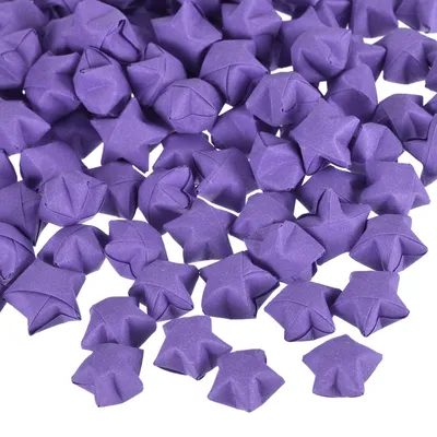 Productafbeelding van Origami Sterren Papierstroken - 136 Stuks - Voor 3D Gelukssterren - Donkerviolet