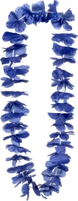 Image de Collier de fleurs hawaïen "Ohana" pour le costume des mers du Sud | Bleu