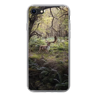 Produktbild von MuchoWow® Handyhülle Schutzhülle Hülle für iPhone 8 Waldtier - Hirsch - Sonne Silikon Softcase Handy Hülle - Schutzhaube