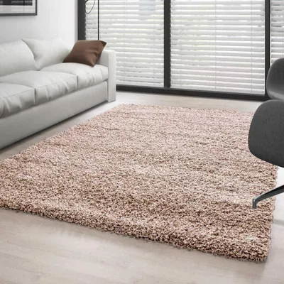 Produktbild von TapisTrend Zotteliger Teppich Beige 140x200 cm Hochflorteppich, langflorig, einfarbig