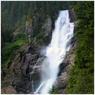 Produktbild von Wallario Wandbild aus Acryl, 50 x 50 cm, freischwebende Optik - Wasserfall