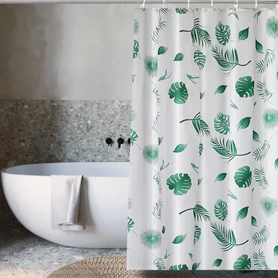 Produktbild von LIONMOOD Duschvorhang - Badewannen Vorhang inkl. Haken - PEVA - 180x200cm - Tropical 4