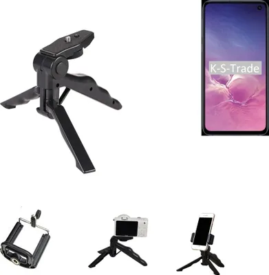 Produktbild von K-S-Trade Stativ Tisch-Ständer Dreibein Handy-Stativ Ständer kompatibel mit Samsung Galaxy S10e (DUOS) Mini-Stativ Smartphone Tripod Handy-Stativ