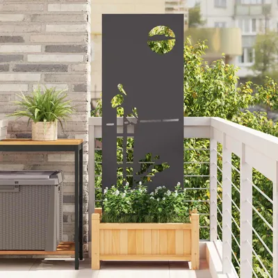Image de Écran de confidentialité de jardin Fretwork Noir 50 x 140 cm