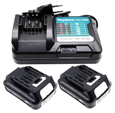 12V 2,0 Ah Akku 2er-Pack + Ladegerät für Elektrowerkzeuge