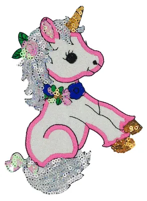 2 Einhorn gestickt Patches Bügelbilder Aufnäher 130x110