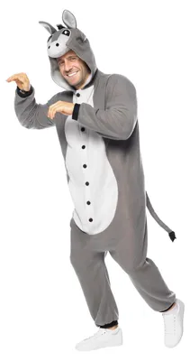 Produktbild von Funidelia Esel Onesie Kostüm für Erwachsene, Tiere - Outfit für Erwachsene für Partys, Karneval und Halloween - Größe S-M