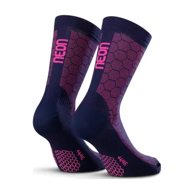 Zdjęcie produktu dla NEON Klasyczne skarpety rowerowe - 3D - Niebieski/Różowy, rozmiar 38-40