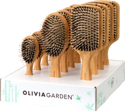 Produktbild von Olivia Garden Bamboo Touch Combo Entwirrungsbürsten, 12er Display