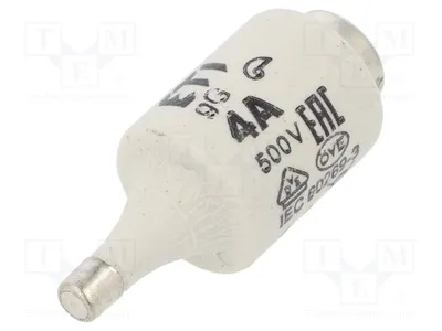 Zdjęcie produktu dla 1 x Bezpiecznik: ceramiczny, topikowy, 4A, 500V DC, oznaczenie D 002312402, bezpieczniki typu D, 500VAC