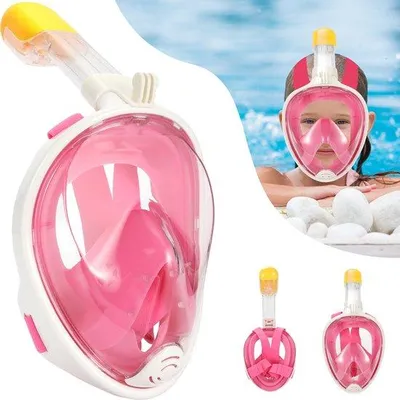 Produktbild von Kinder Snorkelset mit Vollgesichtsmaske rosa