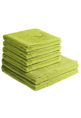 Produktbild von Sansibar Sylt Handtuch Set Frottier-Serie Classic Nr. 4 (Set, 6-tlg), grün