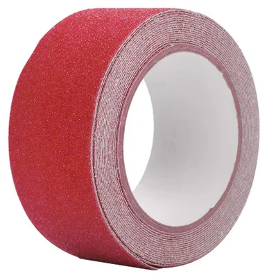 Produktbild von Farbenfrohes, rutschfestes PVC-Klebeband (5 m × 5 cm) für die Sicherheit und Dekoration von Treppenstufen und Fußböden (rot)