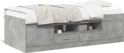 Obrázok produktu pre vidaXL Denná posteľ so zásuvkami bez matraca betónová sivá 90x190 cm