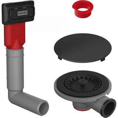 Image de FRANKE - Ensemble de siphon Color Line avec bouchon (1 compartiment), noir mat
