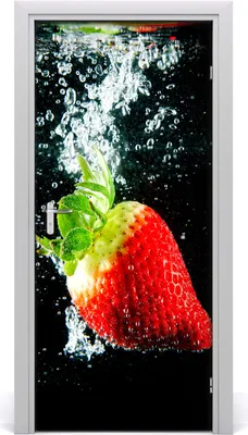 Produktbild von Tulup Türaufkleber 95x205 cm Dekorative Aufkleber Selbstklebend Wasserdichte Tapete Abnehmbar Schlafzimmer Wohnzimmer Wohnkultur - Erdbeere im Wasser