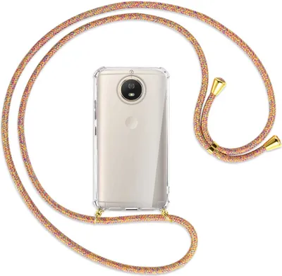 Produktbild von Handykette Backcover-Schutzhülle mit Band (Metall goldfarben) für Motorola Moto G5S - Rainbow