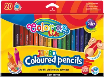 Produktbild von Colorino Kinder Dreikantstifte 20 Farben jumbo mini + Anspitzer