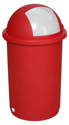 Produktbild von Robuster Abfallbehälter mit Einwurfklappe | 50 Liter, HxBxT 76x41x41cm | Kunststoff | Rot