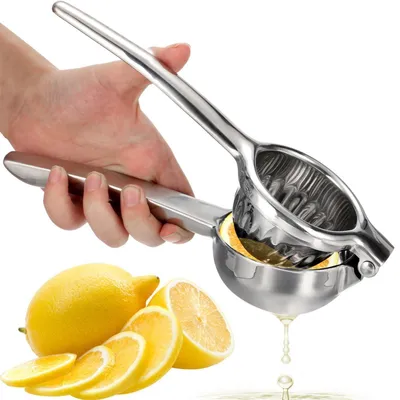 Citruspresse aus Edelstahl, spülmaschinengeeignet, silber