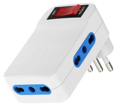 Zdjęcie produktu dla Listwa zasilająca 3 w 1, adapter do gniazdek elektrycznych, 1500W, biały, listwa wielogniazdowa