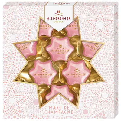 Zdjęcie produktu dla Niederegger Pralines Stars Marc de Champagne biała czekolada 125g