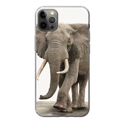 Produktbild von MuchoWow® Handyhülle Schutzhülle Hülle für iPhone 12 Pro Max Elefant - Kinder - Tiere - Mädchen Silikon Softcase Handy Hülle - Hartschale